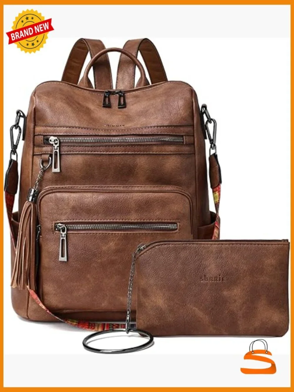 Faux Leather Convertible Backpack Purse Anti-Theft Travel Daypack 14